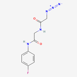 molecular formula C10H10FN5O2 B7523321 2-[(2-azidoacetyl)amino]-N-(4-fluorophenyl)acetamide 