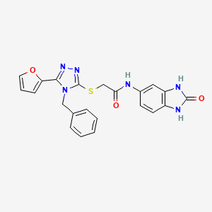 2-[[4-benzyl-5-(furan-2-yl)-1,2,4-triazol-3-yl]sulfanyl]-N-(2-oxo-1,3-dihydrobenzimidazol-5-yl)acetamide