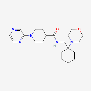 molecular formula C21H33N5O2 B7523336 N-[(1-morpholin-4-ylcyclohexyl)methyl]-1-pyrazin-2-ylpiperidine-4-carboxamide 