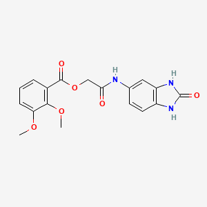 molecular formula C18H17N3O6 B7523346 [2-Oxo-2-[(2-oxo-1,3-dihydrobenzimidazol-5-yl)amino]ethyl] 2,3-dimethoxybenzoate 