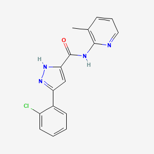 molecular formula C16H13ClN4O B7523390 3-(2-chlorophenyl)-N-(3-methylpyridin-2-yl)-1H-pyrazole-5-carboxamide 