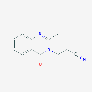 molecular formula C12H11N3O B7523400 3-(2-Methyl-4-oxoquinazolin-3-yl)propanenitrile 