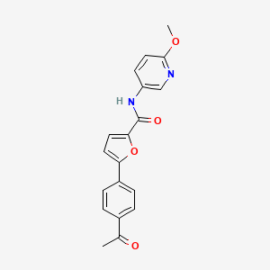 molecular formula C19H16N2O4 B7523403 5-(4-acetylphenyl)-N-(6-methoxypyridin-3-yl)furan-2-carboxamide 