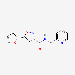 molecular formula C14H11N3O3 B7523411 5-(2-furyl)-N~3~-(2-pyridylmethyl)-3-isoxazolecarboxamide 