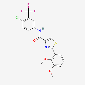 molecular formula C19H14ClF3N2O3S B7523430 N-[4-chloro-3-(trifluoromethyl)phenyl]-2-(2,3-dimethoxyphenyl)-1,3-thiazole-4-carboxamide 