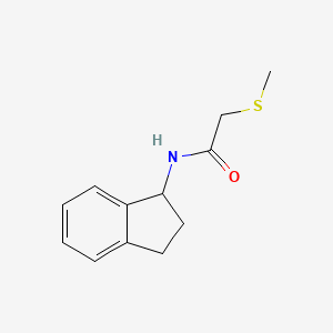 molecular formula C12H15NOS B7523438 N-(2,3-dihydro-1H-inden-1-yl)-2-methylsulfanylacetamide 