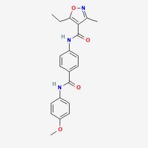 molecular formula C21H21N3O4 B7523461 5-ethyl-N-[4-[(4-methoxyphenyl)carbamoyl]phenyl]-3-methyl-1,2-oxazole-4-carboxamide 