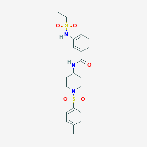 molecular formula C21H27N3O5S2 B7523473 3-(ethylsulfonylamino)-N-[1-(4-methylphenyl)sulfonylpiperidin-4-yl]benzamide 