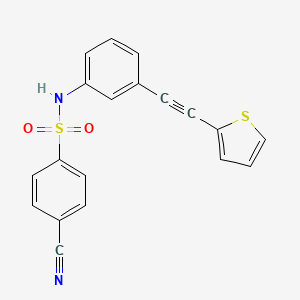 4-cyano-N-[3-(2-thiophen-2-ylethynyl)phenyl]benzenesulfonamide