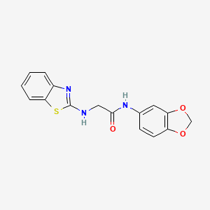 N-(1,3-benzodioxol-5-yl)-2-(1,3-benzothiazol-2-ylamino)acetamide