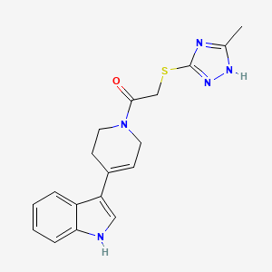 molecular formula C18H19N5OS B7523515 1-[4-(1H-indol-3-yl)-3,6-dihydro-2H-pyridin-1-yl]-2-[(5-methyl-1H-1,2,4-triazol-3-yl)sulfanyl]ethanone 