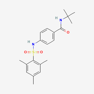 molecular formula C20H26N2O3S B7523540 N-tert-butyl-4-[(2,4,6-trimethylphenyl)sulfonylamino]benzamide 