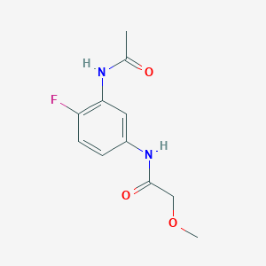 molecular formula C11H13FN2O3 B7523554 N-(3-acetamido-4-fluorophenyl)-2-methoxyacetamide 