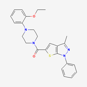 molecular formula C25H26N4O2S B7523593 [4-(2-Ethoxyphenyl)piperazin-1-yl]-(3-methyl-1-phenylthieno[2,3-c]pyrazol-5-yl)methanone 