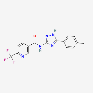 molecular formula C16H12F3N5O B7523647 N-[5-(4-methylphenyl)-1H-1,2,4-triazol-3-yl]-6-(trifluoromethyl)pyridine-3-carboxamide 