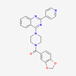 molecular formula C25H21N5O3 B7523682 1,3-Benzodioxol-5-yl-[4-(2-pyridin-4-ylquinazolin-4-yl)piperazin-1-yl]methanone 