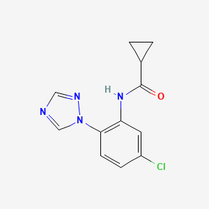 molecular formula C12H11ClN4O B7523704 N-[5-chloro-2-(1,2,4-triazol-1-yl)phenyl]cyclopropanecarboxamide 