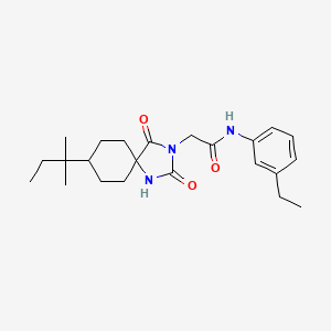 molecular formula C23H33N3O3 B7523723 N-(3-ethylphenyl)-2-[8-(2-methylbutan-2-yl)-2,4-dioxo-1,3-diazaspiro[4.5]decan-3-yl]acetamide 