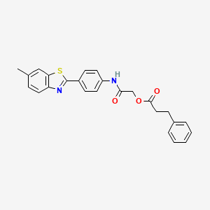 molecular formula C25H22N2O3S B7523739 [2-[4-(6-Methyl-1,3-benzothiazol-2-yl)anilino]-2-oxoethyl] 3-phenylpropanoate 