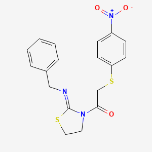 1-(2-Benzylimino-1,3-thiazolidin-3-yl)-2-(4-nitrophenyl)sulfanylethanone