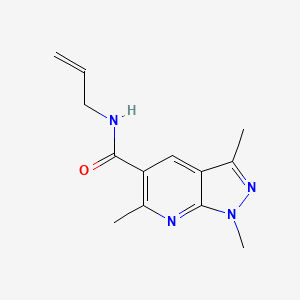 molecular formula C13H16N4O B7523767 1,3,6-trimethyl-N-prop-2-enylpyrazolo[3,4-b]pyridine-5-carboxamide 