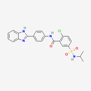 molecular formula C23H21ClN4O3S B7523847 N-[4-(1H-benzimidazol-2-yl)phenyl]-2-chloro-5-(propan-2-ylsulfamoyl)benzamide 