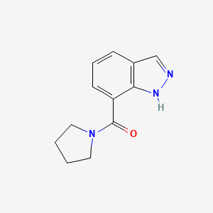 molecular formula C12H13N3O B7523876 1H-indazol-7-yl(pyrrolidin-1-yl)methanone 