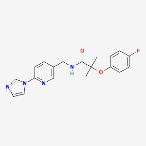 molecular formula C19H19FN4O2 B7523887 2-(4-fluorophenoxy)-N-[(6-imidazol-1-ylpyridin-3-yl)methyl]-2-methylpropanamide 