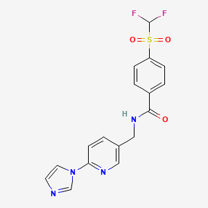 4-(difluoromethylsulfonyl)-N-[(6-imidazol-1-ylpyridin-3-yl)methyl]benzamide