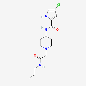 molecular formula C15H23ClN4O2 B7523896 4-chloro-N-[1-[2-oxo-2-(propylamino)ethyl]piperidin-4-yl]-1H-pyrrole-2-carboxamide 