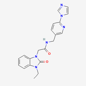 2-(3-ethyl-2-oxobenzimidazol-1-yl)-N-[(6-imidazol-1-ylpyridin-3-yl)methyl]acetamide