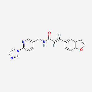 (E)-3-(2,3-dihydro-1-benzofuran-5-yl)-N-[(6-imidazol-1-ylpyridin-3-yl)methyl]prop-2-enamide