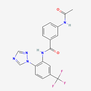 3-acetamido-N-[2-(1,2,4-triazol-1-yl)-5-(trifluoromethyl)phenyl]benzamide