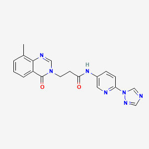 3-(8-methyl-4-oxoquinazolin-3-yl)-N-[6-(1,2,4-triazol-1-yl)pyridin-3-yl]propanamide