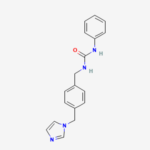 molecular formula C18H18N4O B7523990 1-[[4-(Imidazol-1-ylmethyl)phenyl]methyl]-3-phenylurea 