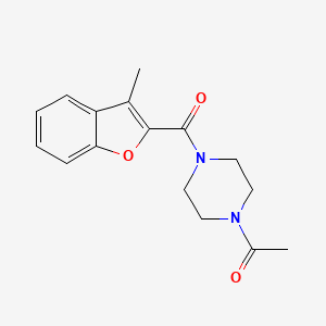 molecular formula C16H18N2O3 B7524000 1-[4-(3-Methyl-1-benzofuran-2-carbonyl)piperazin-1-yl]ethanone 