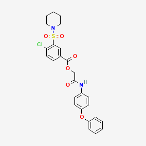 [2-Oxo-2-(4-phenoxyanilino)ethyl] 4-chloro-3-piperidin-1-ylsulfonylbenzoate