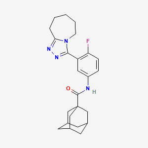 molecular formula C24H29FN4O B7524031 N-[4-fluoro-3-(6,7,8,9-tetrahydro-5H-[1,2,4]triazolo[4,3-a]azepin-3-yl)phenyl]adamantane-1-carboxamide 