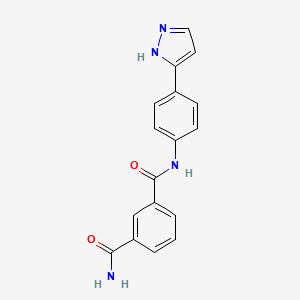 3-N-[4-(1H-pyrazol-5-yl)phenyl]benzene-1,3-dicarboxamide