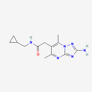 molecular formula C13H18N6O B7524080 2-(2-amino-5,7-dimethyl-[1,2,4]triazolo[1,5-a]pyrimidin-6-yl)-N-(cyclopropylmethyl)acetamide 