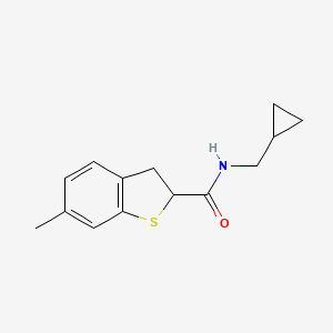 N-(cyclopropylmethyl)-6-methyl-2,3-dihydro-1-benzothiophene-2-carboxamide