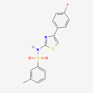 molecular formula C16H13FN2O2S2 B7524148 N-[4-(4-fluorophenyl)-1,3-thiazol-2-yl]-3-methylbenzenesulfonamide 