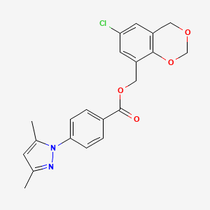 (6-chloro-4H-1,3-benzodioxin-8-yl)methyl 4-(3,5-dimethylpyrazol-1-yl)benzoate