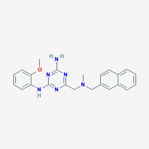 2-N-(2-methoxyphenyl)-6-[[methyl(naphthalen-2-ylmethyl)amino]methyl]-1,3,5-triazine-2,4-diamine