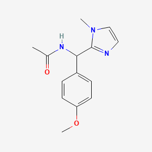 molecular formula C14H17N3O2 B7524190 N-[(4-methoxyphenyl)-(1-methylimidazol-2-yl)methyl]acetamide 