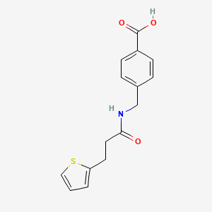 molecular formula C15H15NO3S B7524231 4-[(3-Thiophen-2-ylpropanoylamino)methyl]benzoic acid 