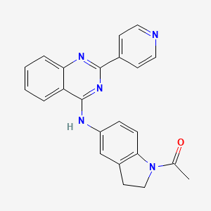 1-[5-[(2-Pyridin-4-ylquinazolin-4-yl)amino]-2,3-dihydroindol-1-yl]ethanone