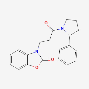 molecular formula C20H20N2O3 B7524249 3-[3-Oxo-3-(2-phenylpyrrolidin-1-yl)propyl]-1,3-benzoxazol-2-one 