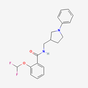 molecular formula C19H20F2N2O2 B7524265 2-(difluoromethoxy)-N-[(1-phenylpyrrolidin-3-yl)methyl]benzamide 