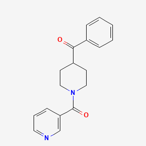 molecular formula C18H18N2O2 B7524282 Phenyl-[1-(pyridine-3-carbonyl)piperidin-4-yl]methanone 